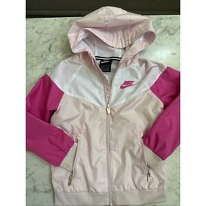 Nike Coat Windbreaker Girls Size 6-7 Years Pink And‎ White